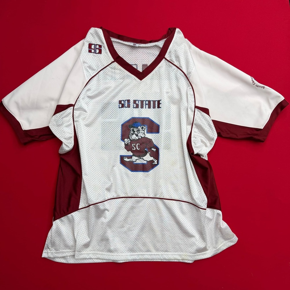 Vintage‎ 90s SC State Bulldogs Football Jersey White Maroon Mens 4XL SC State 96